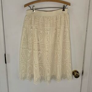 Miss Pinky cream length fully lined midi skirt Size Medium